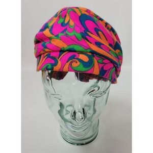 Vintage 1960s  Mr. Martin Bright Neon Paisley Turban Style‎ Hat